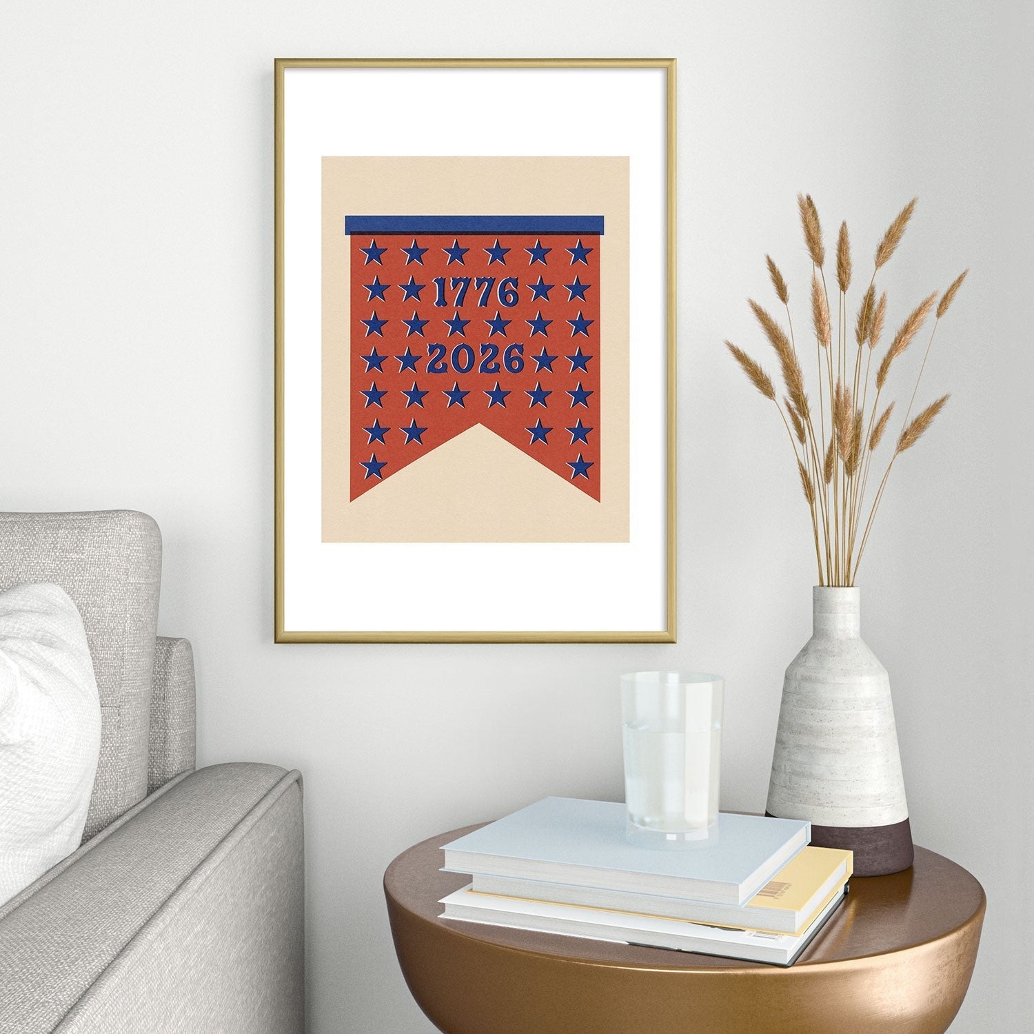 DENY Designs Star Banner Metal Framed Art Print