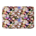 Ninola Design Botanic Retreat Ombre Abstract Watercolor Flowers Pink gold Memory Foam Bath Mat