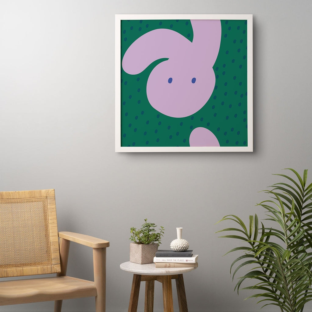 Camilla Foss Pebbles and Rabbit Framed Wall Art