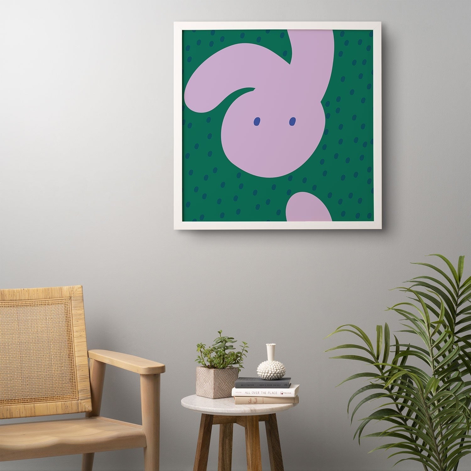 Camilla Foss Pebbles and Rabbit Framed Wall Art