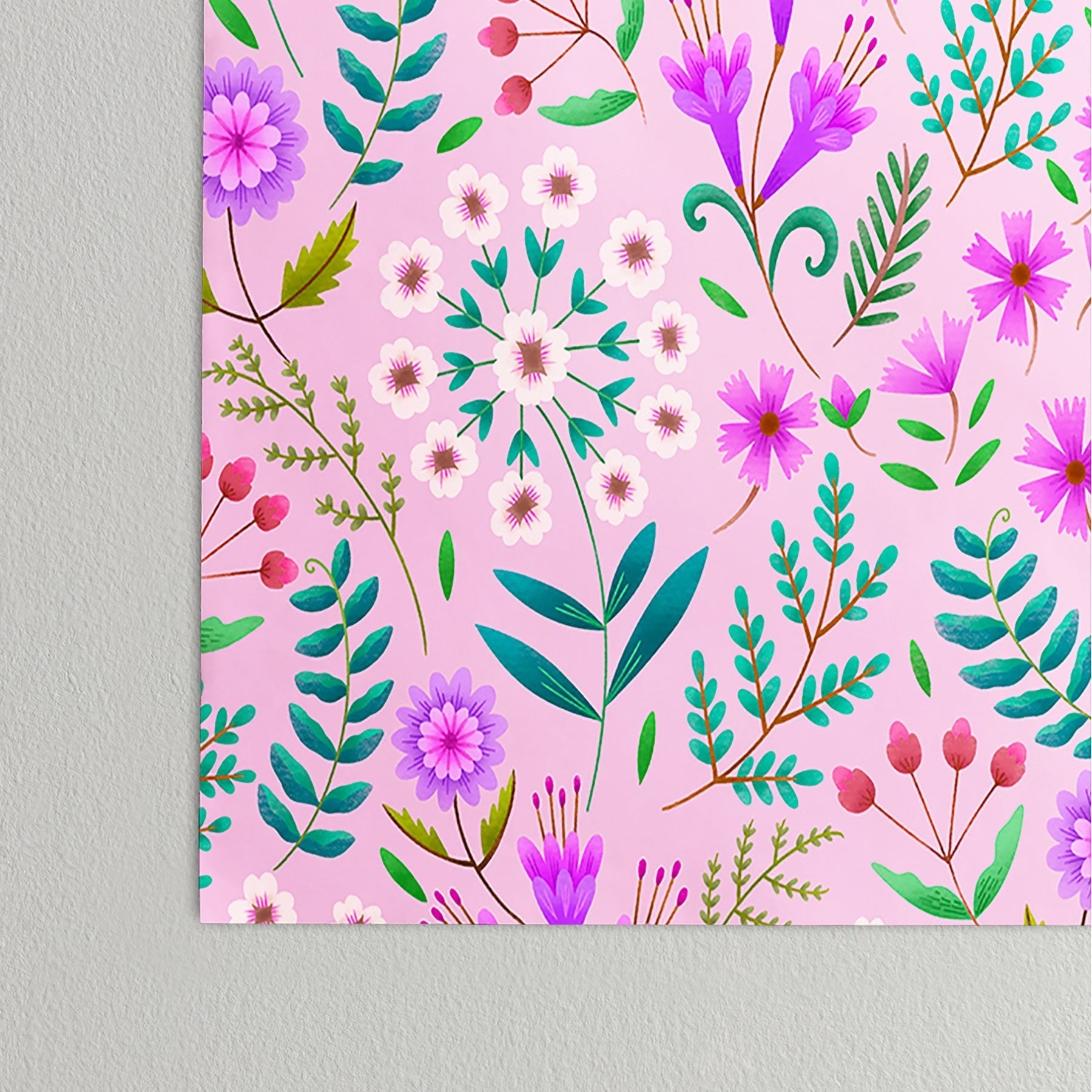 Pimlada Phuapradit Ditsy Purple Floral Half Drop Poster