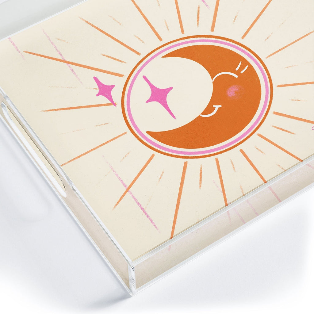 Little Om Celestial Moon cream Acrylic Tray