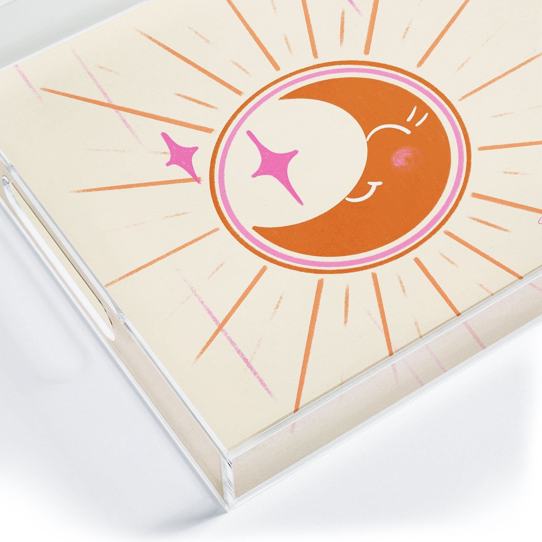 Little Om Celestial Moon cream Acrylic Tray