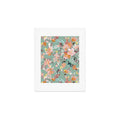 Ninola Design Botanic Retreat Floral Oleander Whimsical Teal Green Art Print