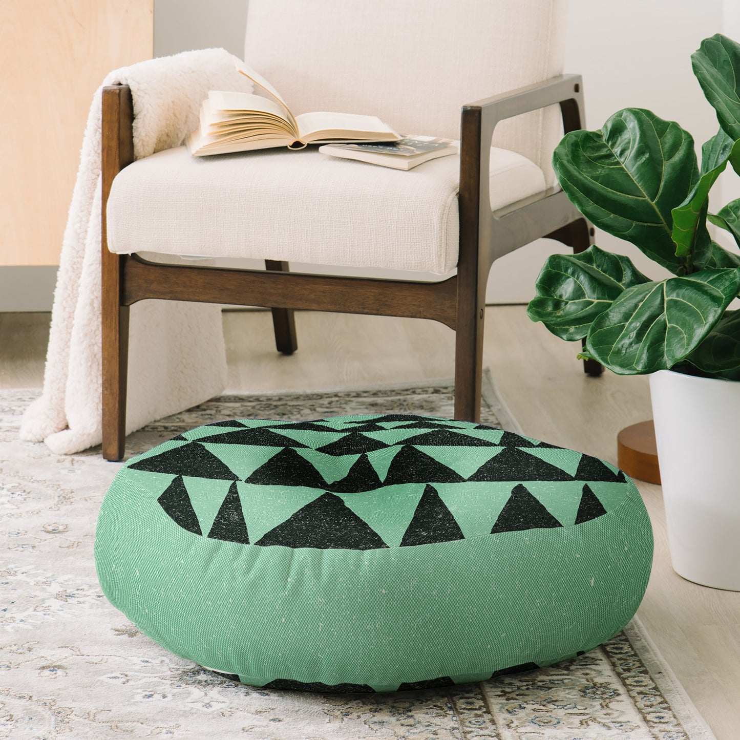 Nick Nelson Analogous Shapes 1 Floor Pillow Round