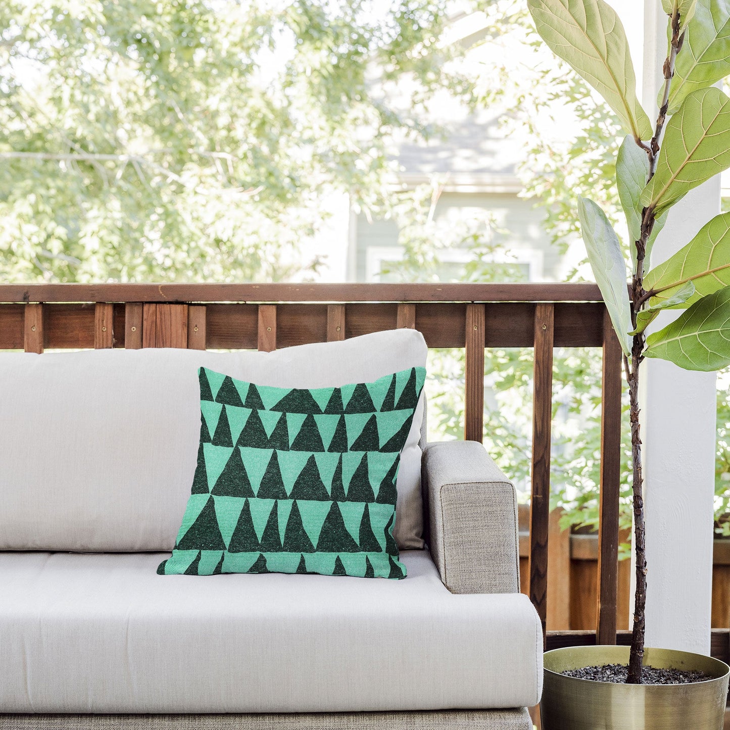 Nick Nelson Analogous Shapes 1 Outdoor Throw Pillow
