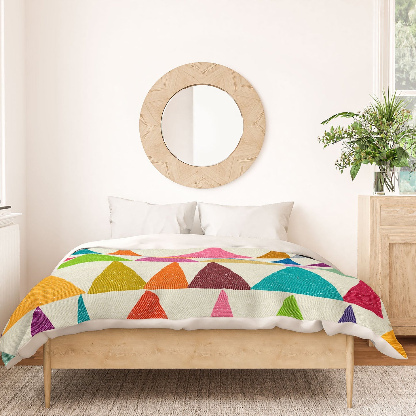 Nick Nelson Analogous Shapes In Bloom Duvet Cover