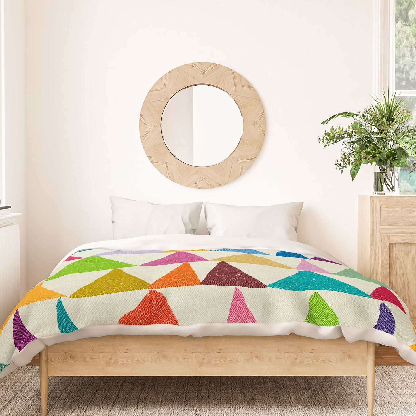 Nick Nelson Analogous Shapes In Bloom Duvet Cover