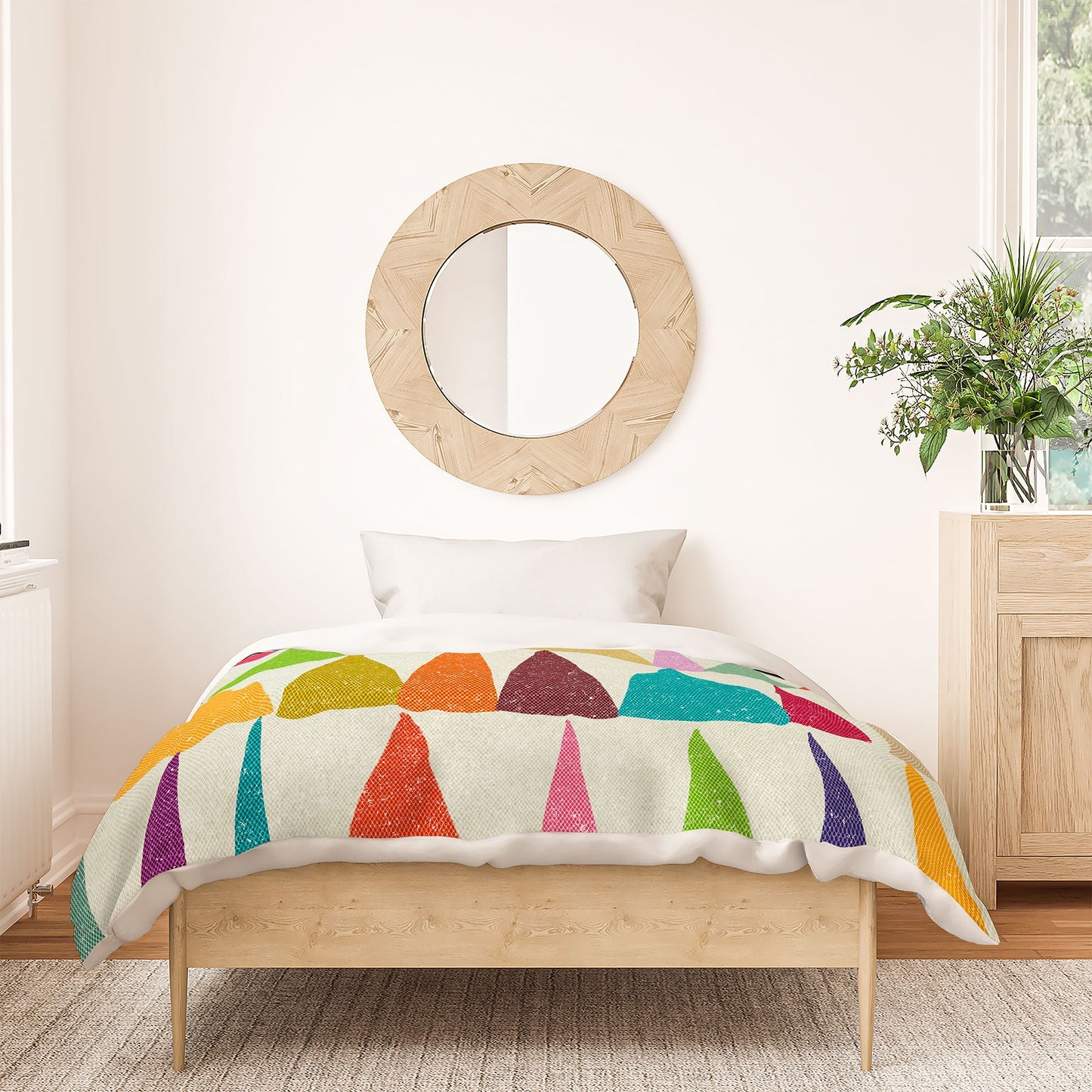 Nick Nelson Analogous Shapes In Bloom Duvet Cover