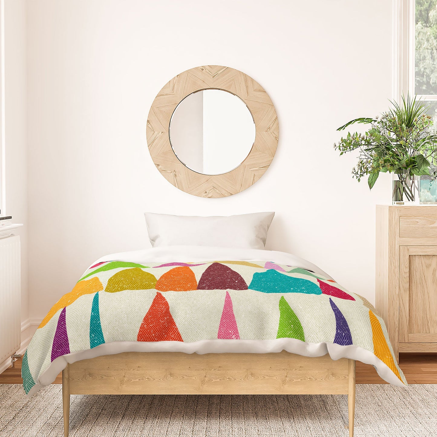 Nick Nelson Analogous Shapes In Bloom Duvet Cover