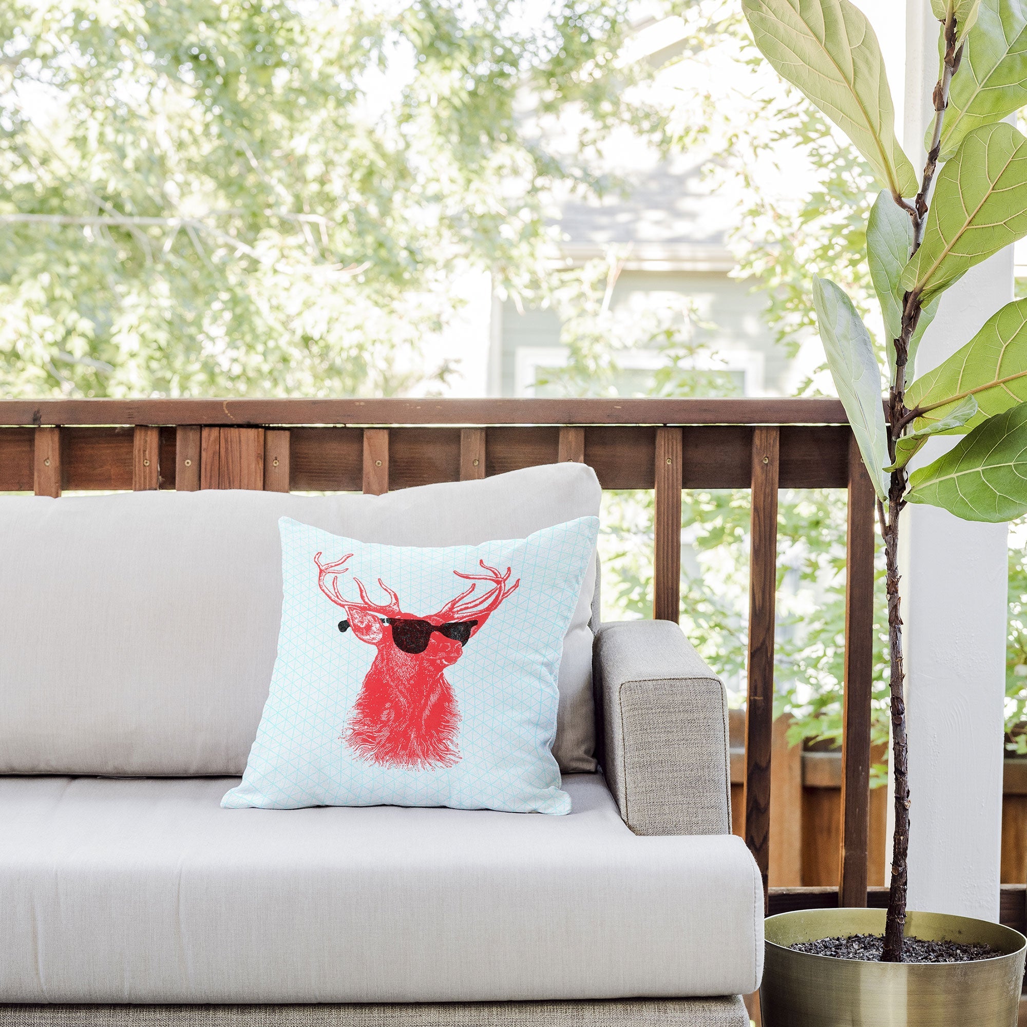 Nick Nelson Young Buck Outdoor Throw Pillow