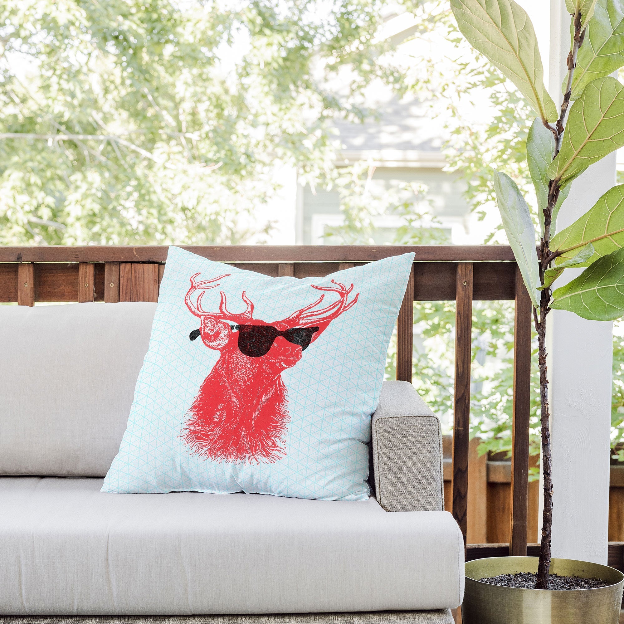 Nick Nelson Young Buck Outdoor Throw Pillow
