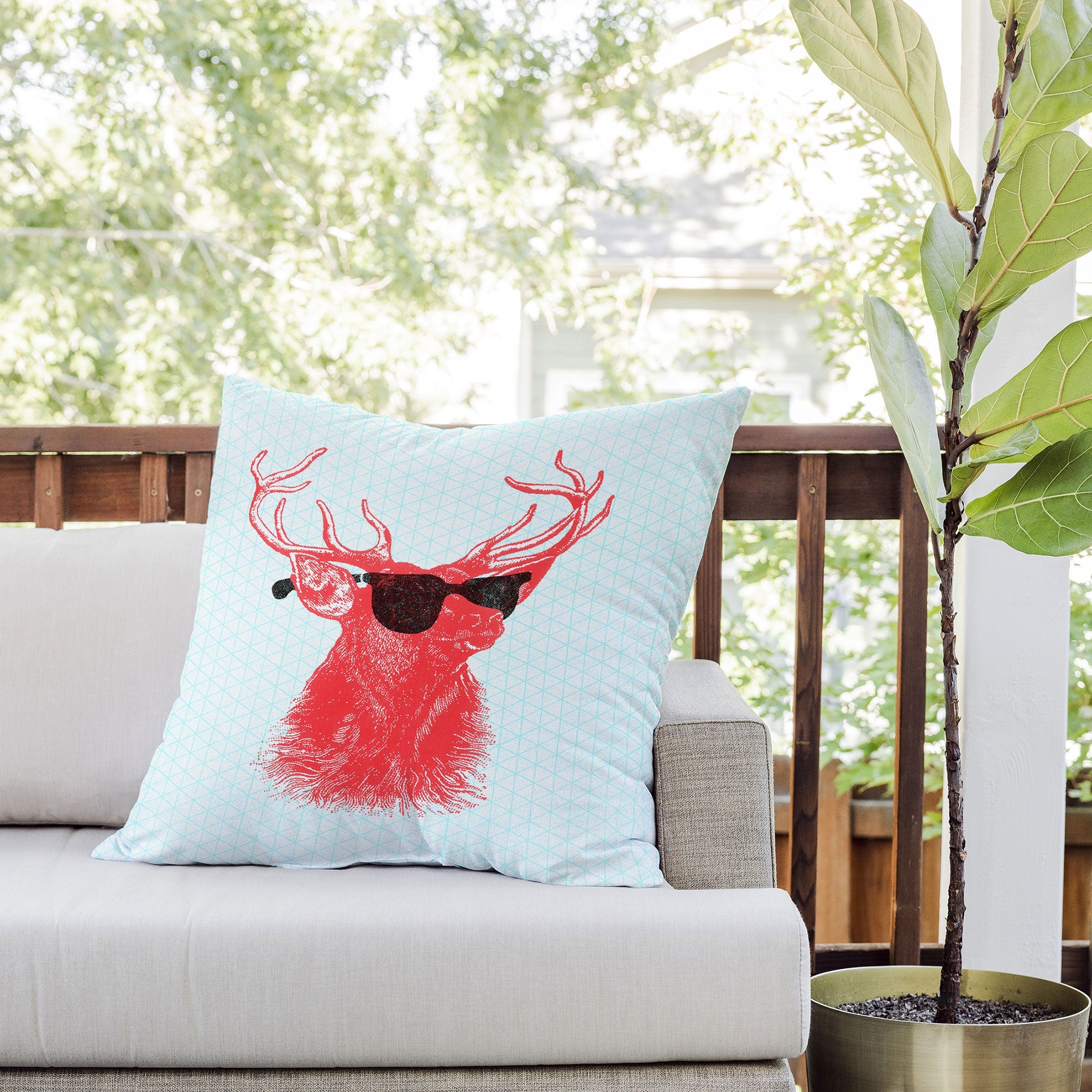 Nick Nelson Young Buck Outdoor Throw Pillow