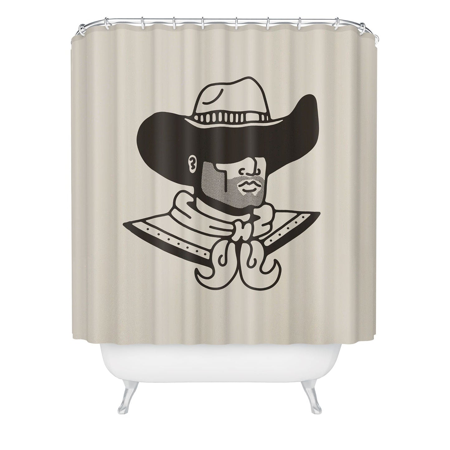 Nick Quintero Faceless Cowboy Shower Curtain