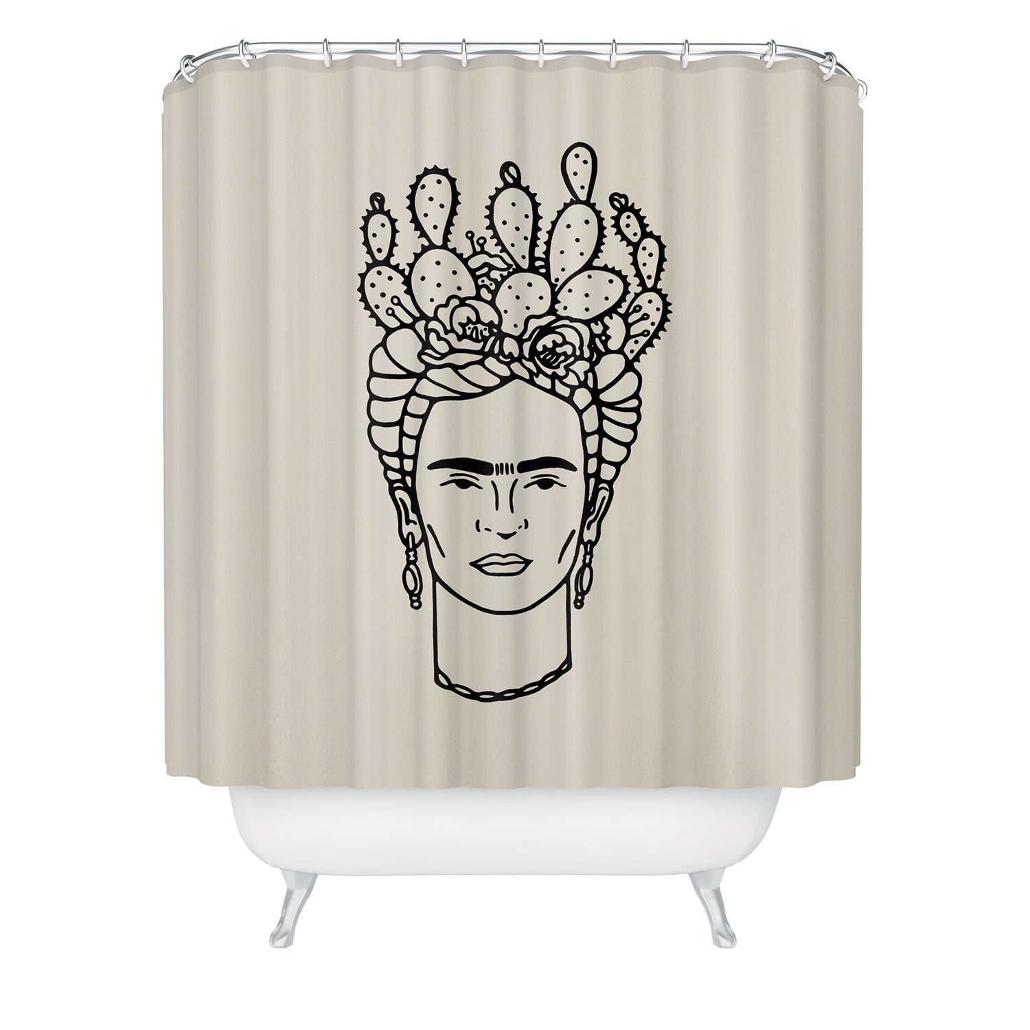 Nick Quintero Frida Cactus Shower Curtain