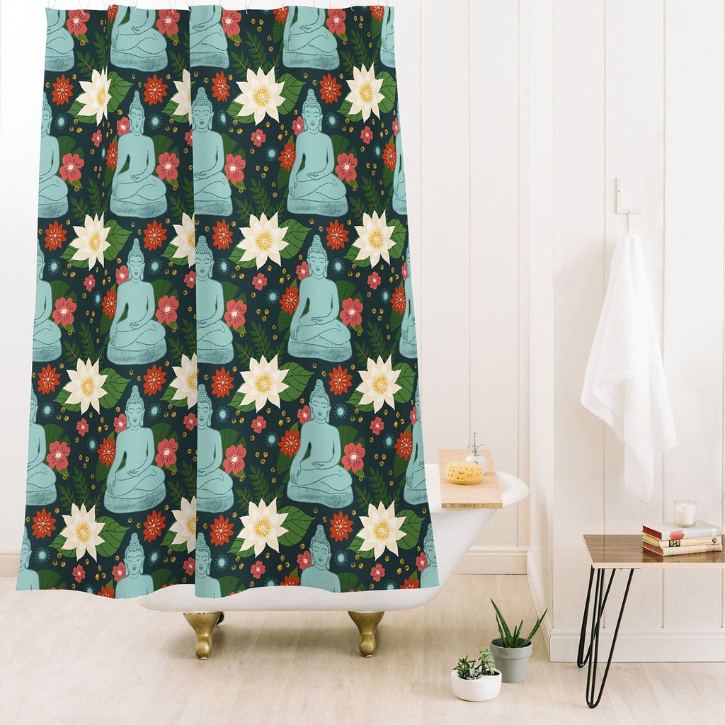 Design by Spark Meditating Lotus Buddha Shower Curtain