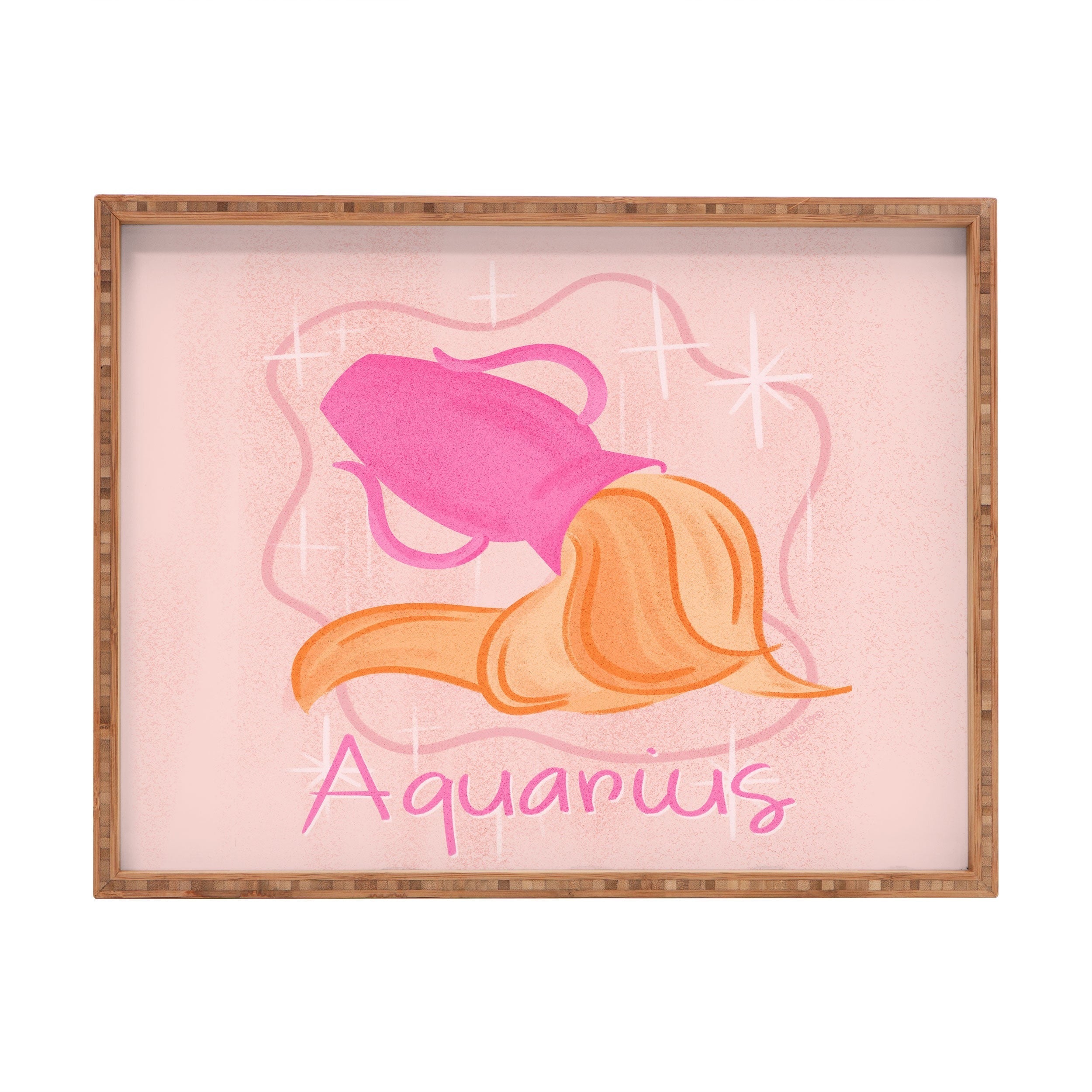 Little Om Zodiac Sign Aquarius Rectangular Tray