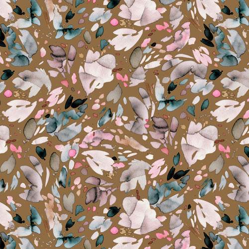 Ninola Design Abstract texture floral Gold Shower Curtain