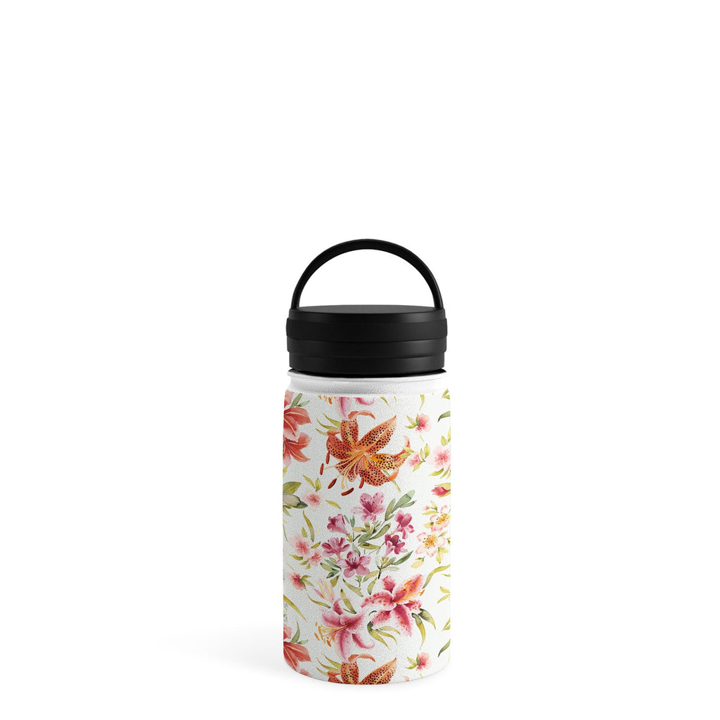 Ninola Design Botanic Retreat Lily Lush Floral Orange Green Water Bottle