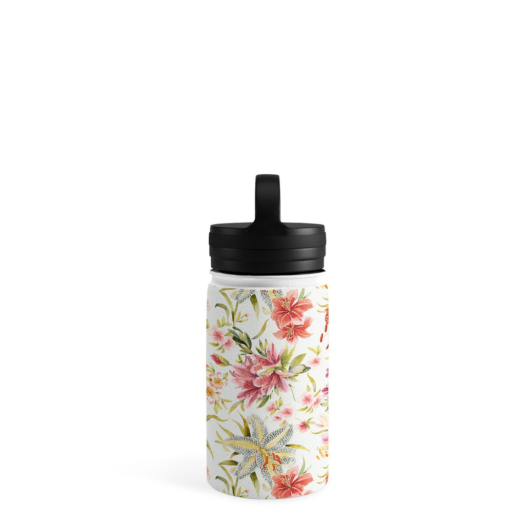 Ninola Design Botanic Retreat Lily Lush Floral Orange Green Water Bottle