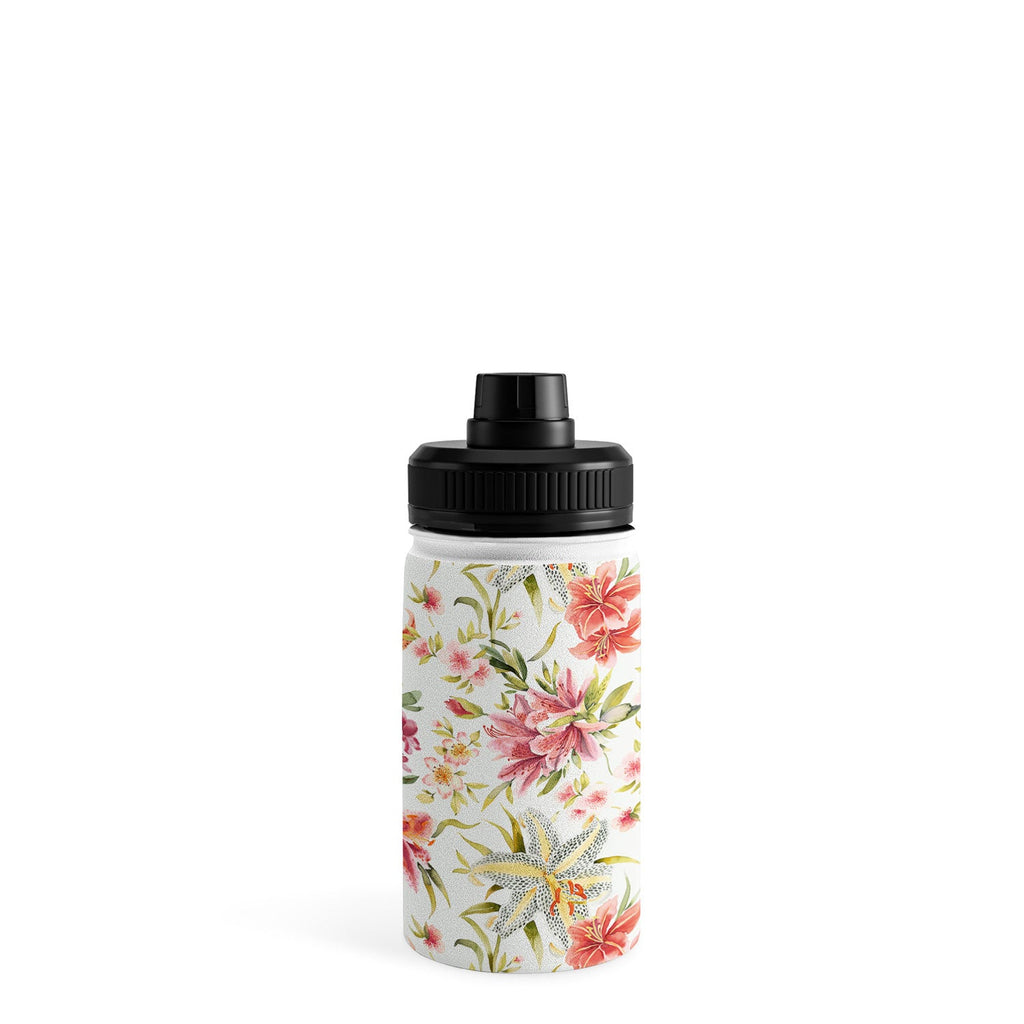 Ninola Design Botanic Retreat Lily Lush Floral Orange Green Water Bottle