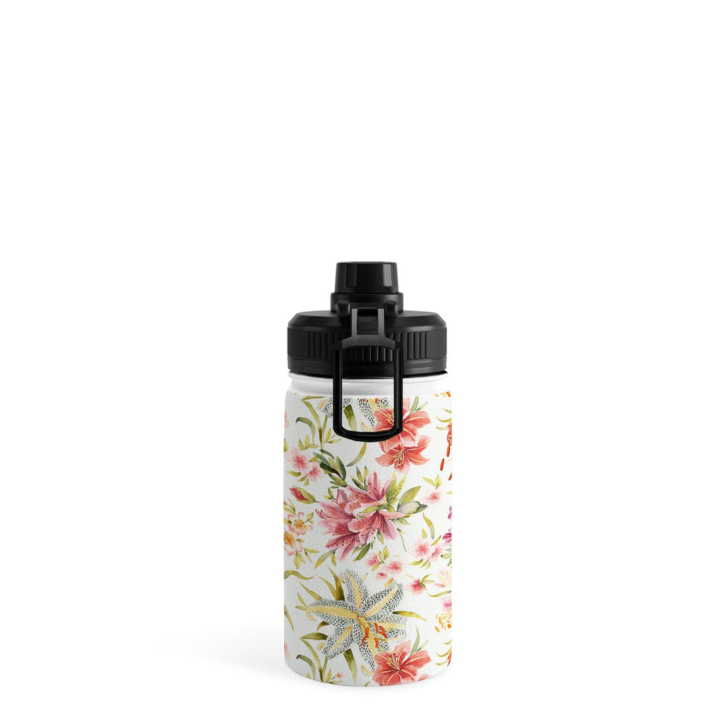 Ninola Design Botanic Retreat Lily Lush Floral Orange Green Water Bottle