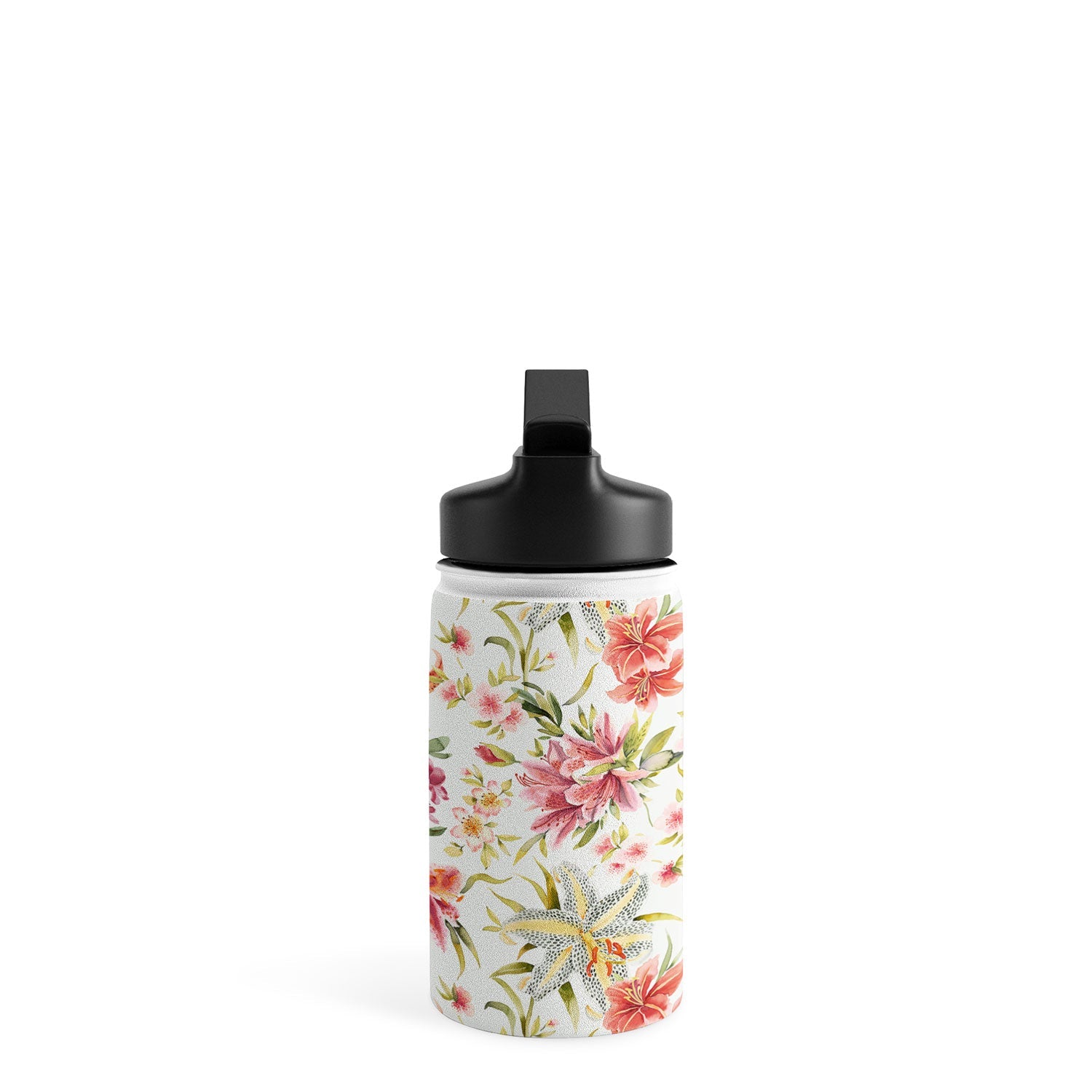 Ninola Design Botanic Retreat Lily Lush Floral Orange Green Water Bottle