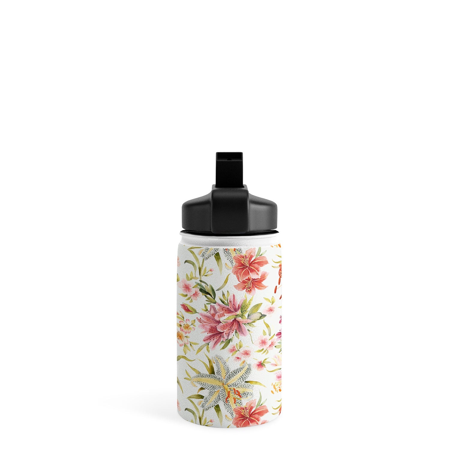 Ninola Design Botanic Retreat Lily Lush Floral Orange Green Water Bottle