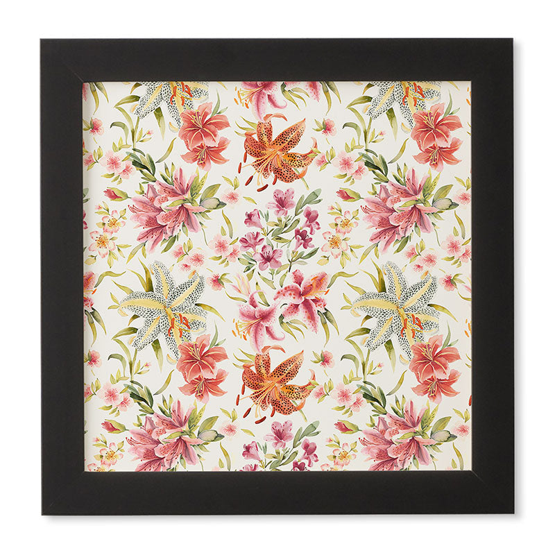 Ninola Design Botanic Retreat Lily Lush Floral Orange Green Framed Wall Art