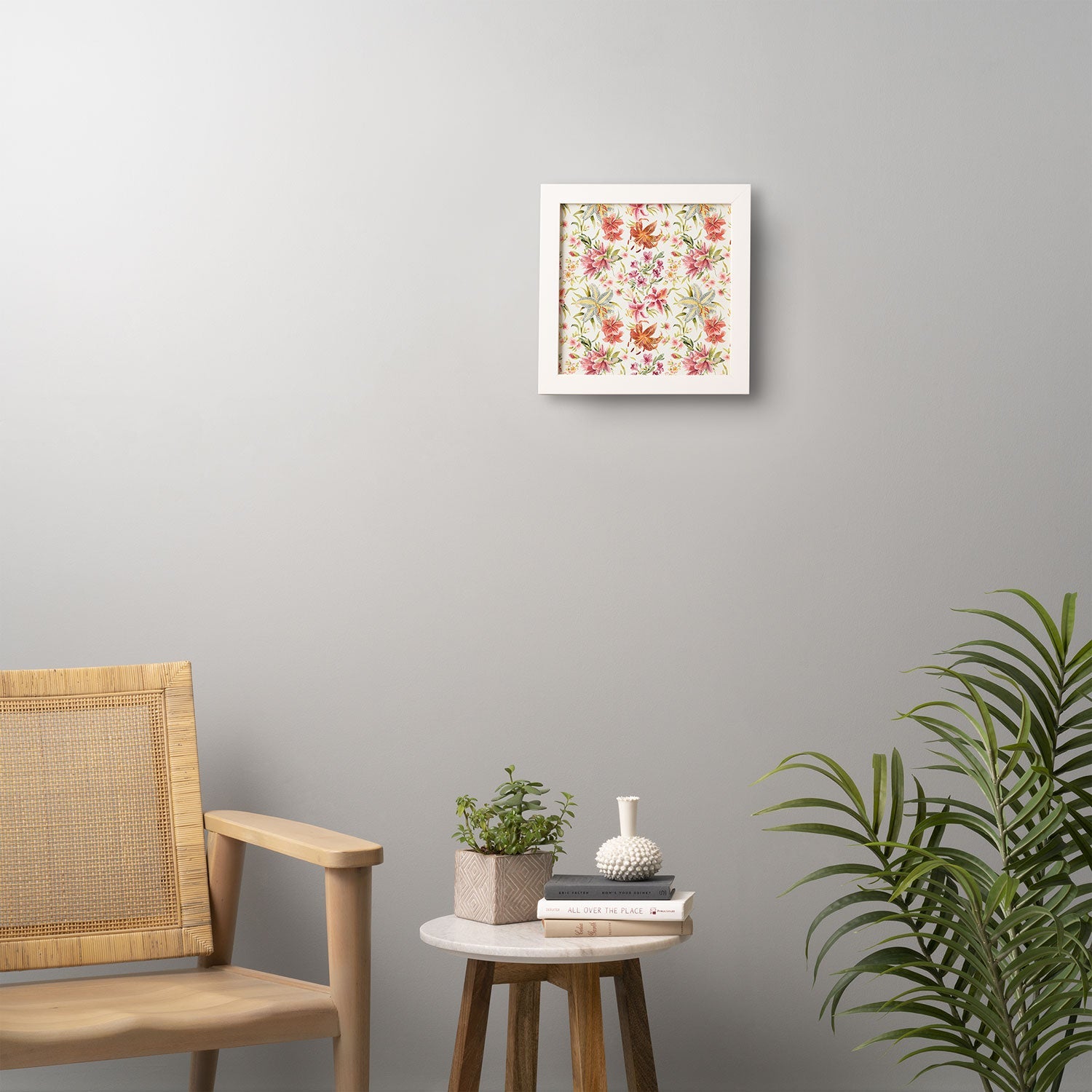 Ninola Design Botanic Retreat Lily Lush Floral Orange Green Framed Wall Art