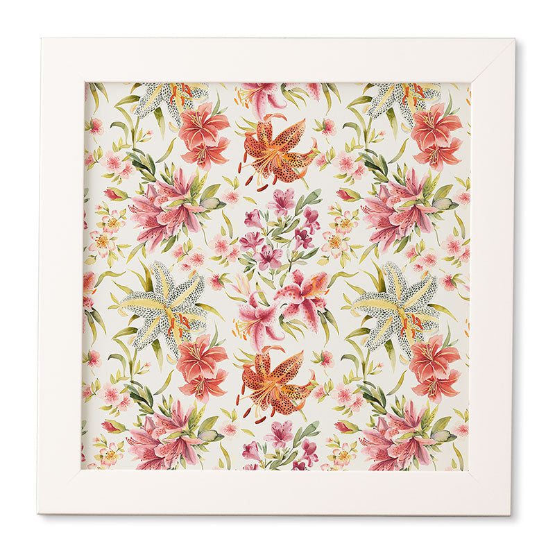 Ninola Design Botanic Retreat Lily Lush Floral Orange Green Framed Wall Art