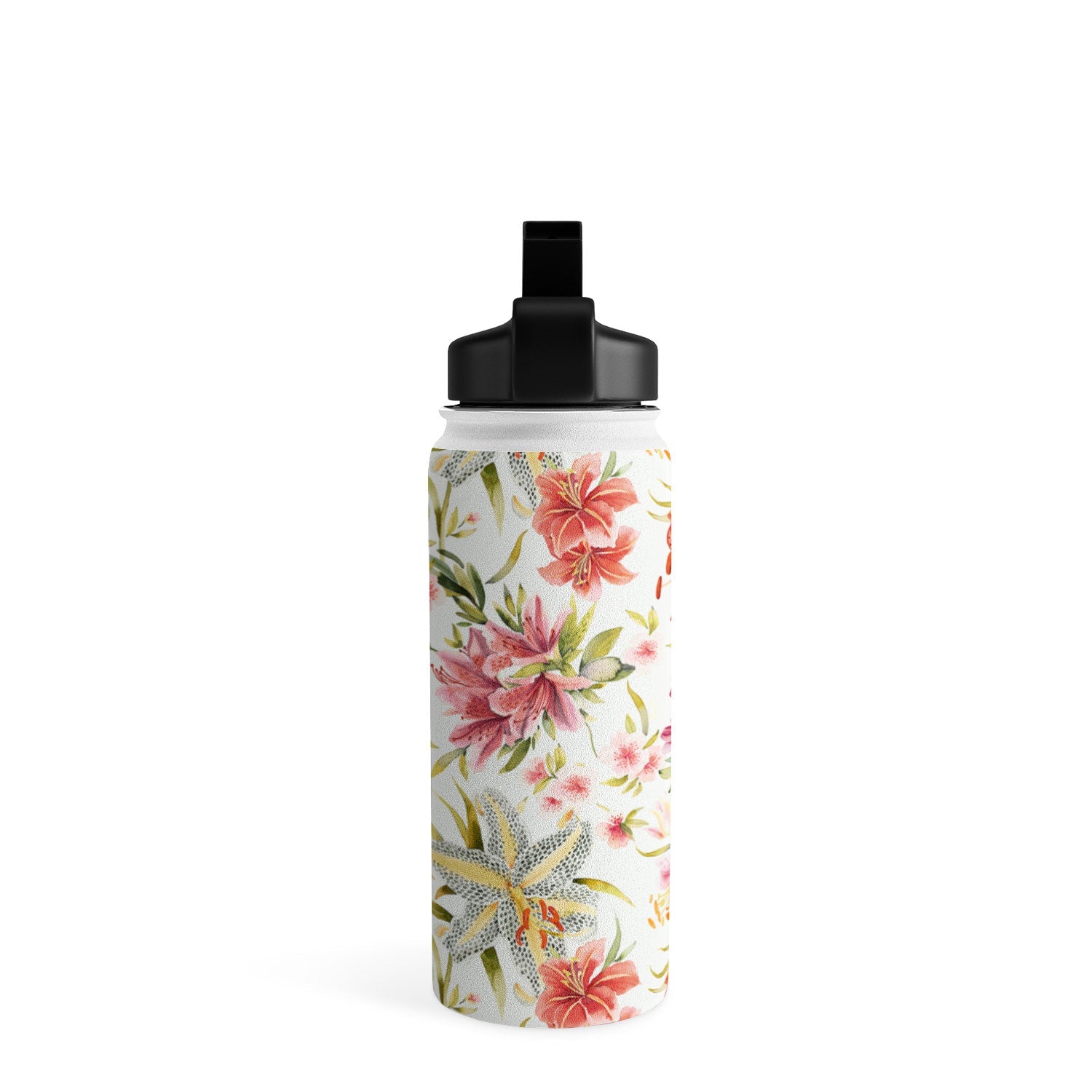 Ninola Design Botanic Retreat Lily Lush Floral Orange Green Water Bottle