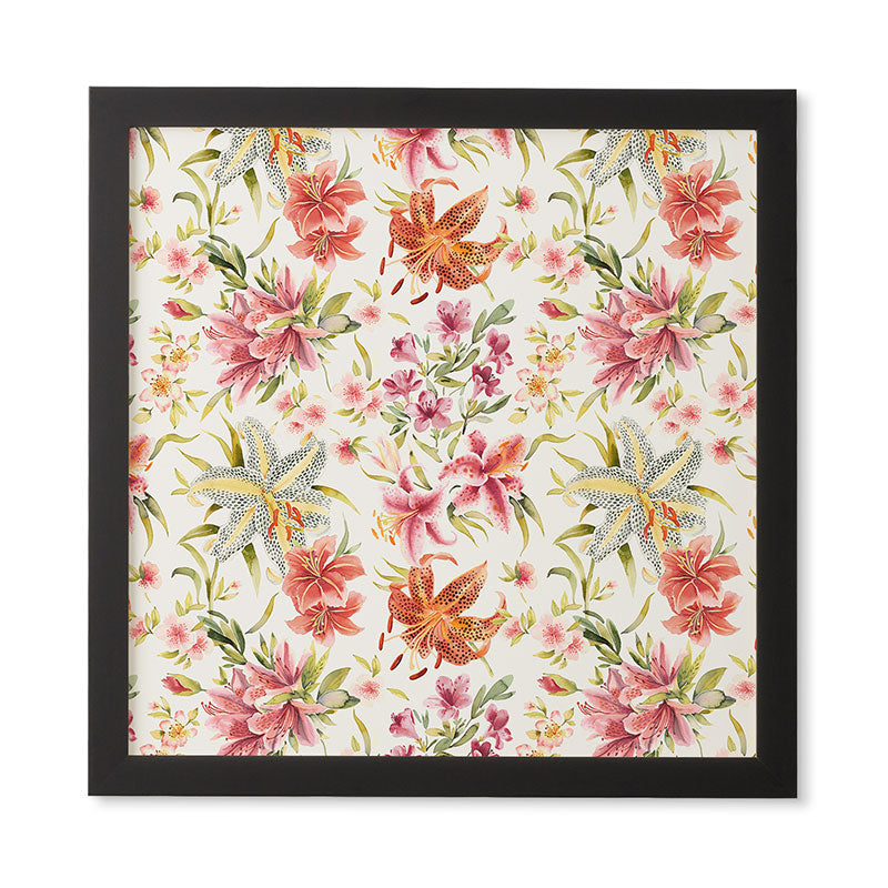 Ninola Design Botanic Retreat Lily Lush Floral Orange Green Framed Wall Art