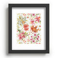 Ninola Design Botanic Retreat Lily Lush Floral Orange Green Recessed Framing Rectangle