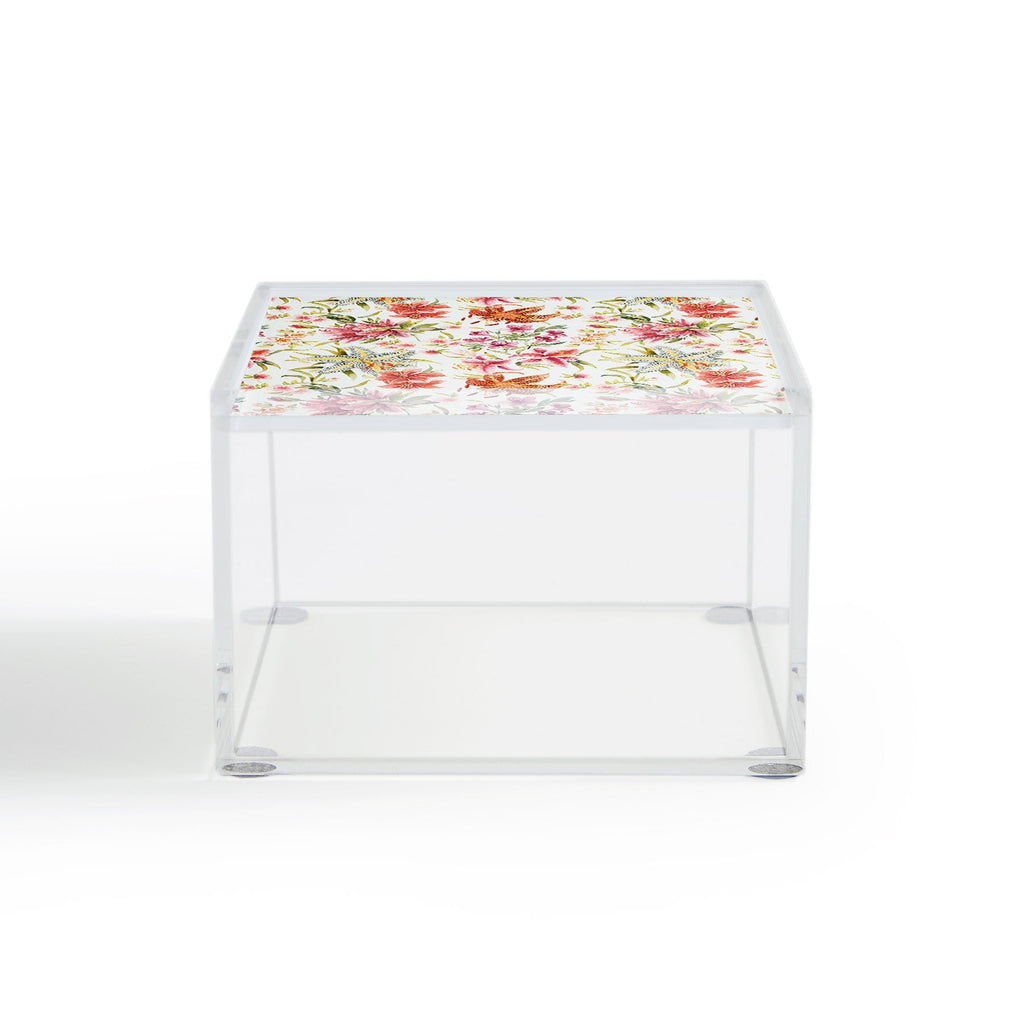 Ninola Design Botanic Retreat Lily Lush Floral Orange Green Acrylic Box