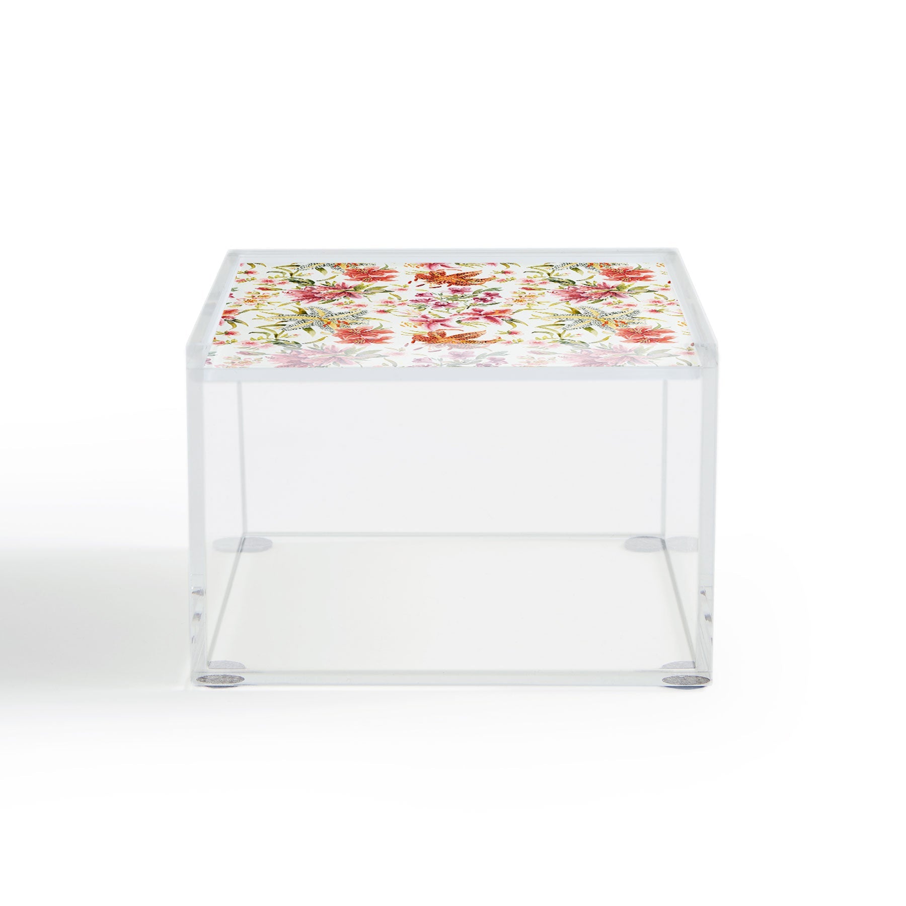 Ninola Design Botanic Retreat Lily Lush Floral Orange Green Acrylic Box