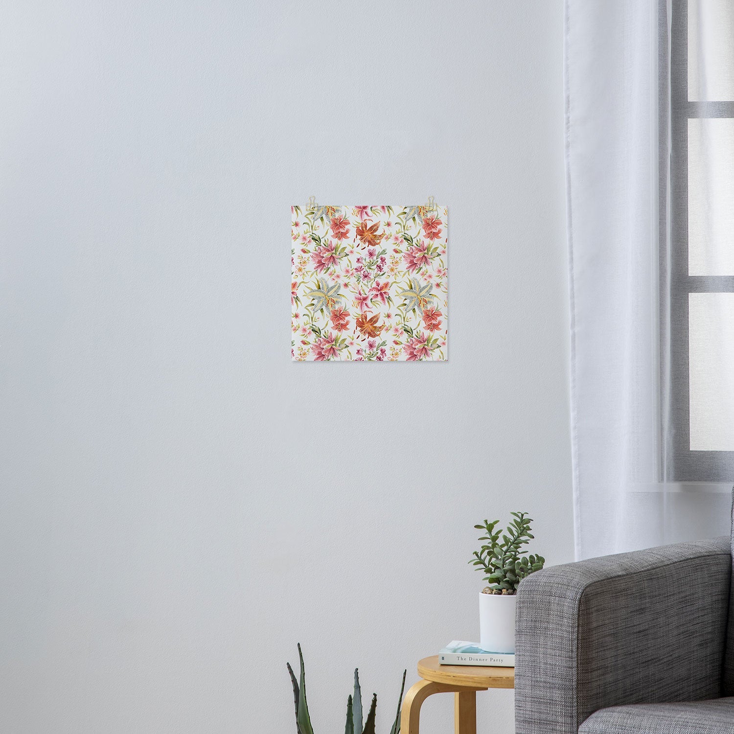 Ninola Design Botanic Retreat Lily Lush Floral Orange Green Art Print