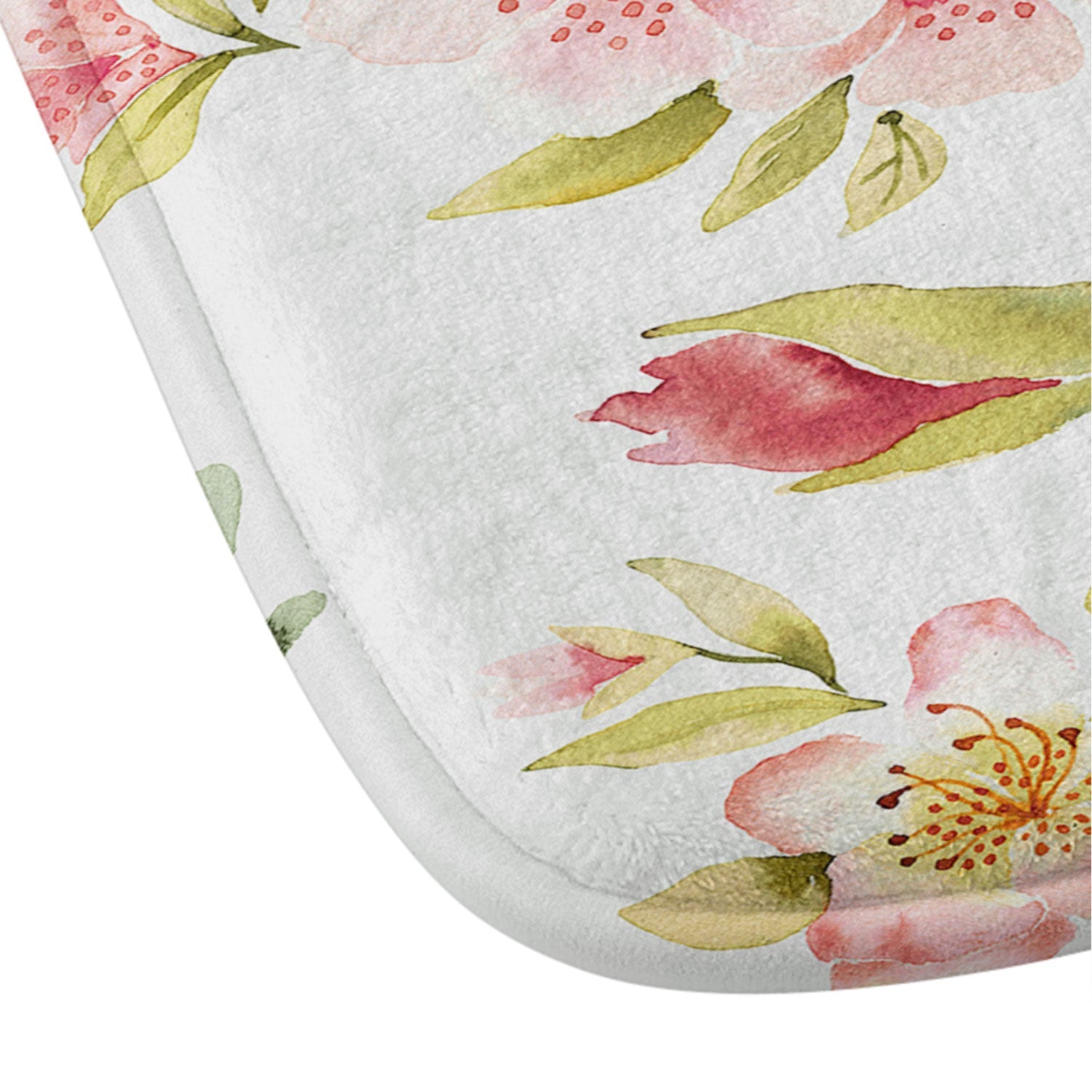 Ninola Design Botanic Retreat Lily Lush Floral Orange Green Memory Foam Bath Mat