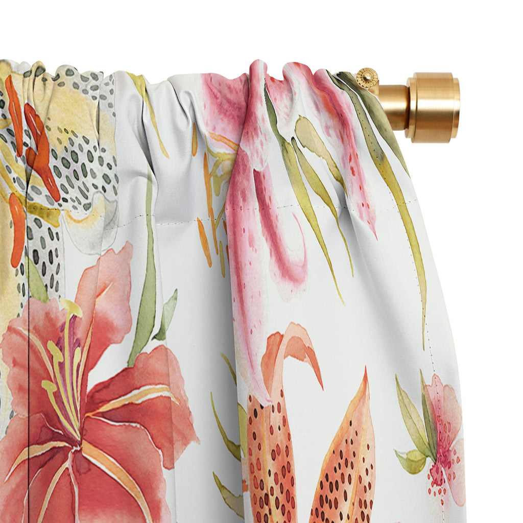 Ninola Design Botanic Retreat Lily Lush Floral Orange Green Blackout Non Repeat