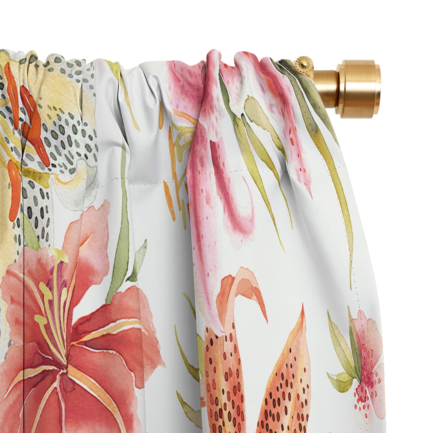 Ninola Design Botanic Retreat Lily Lush Floral Orange Green Blackout Non Repeat
