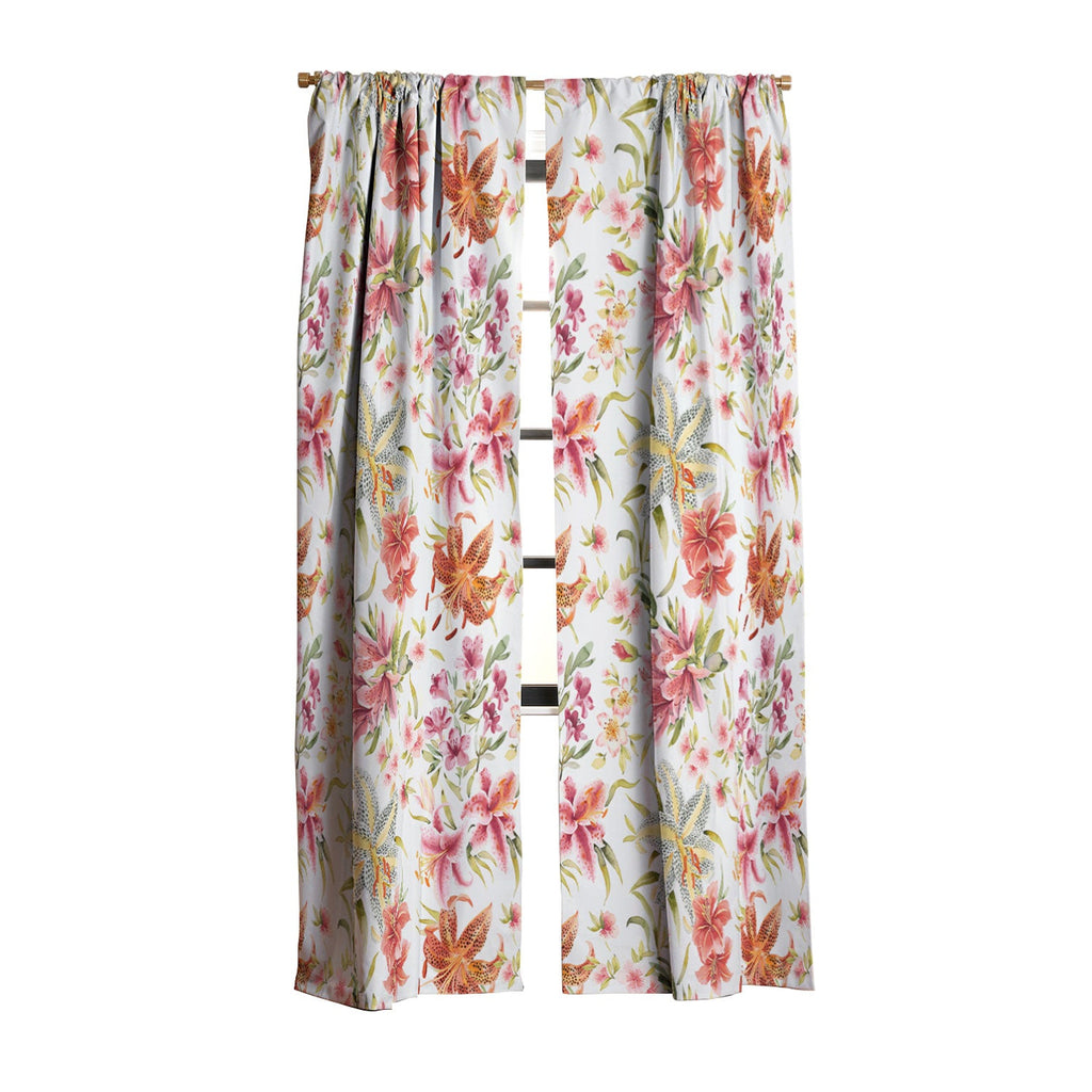 Ninola Design Botanic Retreat Lily Lush Floral Orange Green Blackout Non Repeat