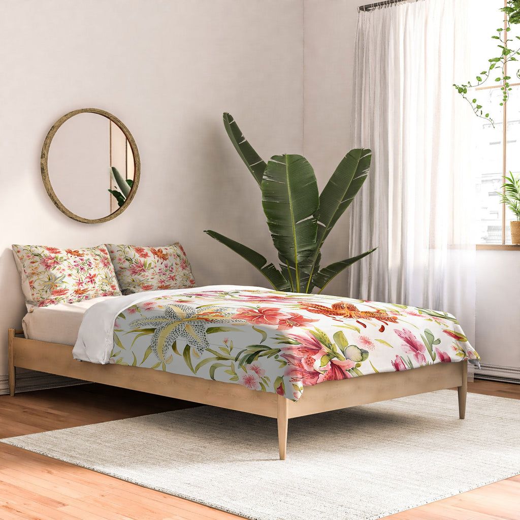 Ninola Design Botanic Retreat Lily Lush Floral Orange Green Comforter