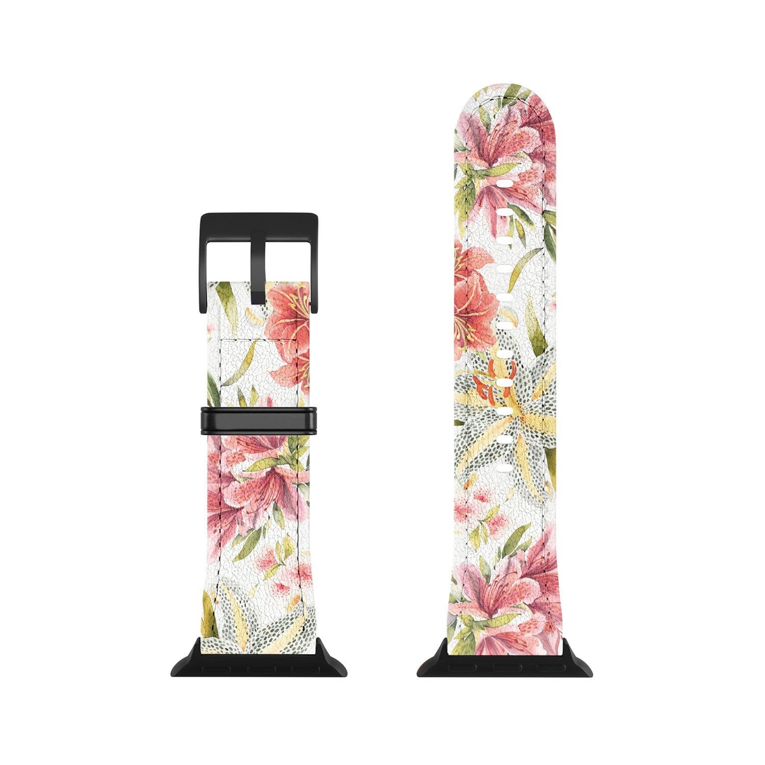 Ninola Design Botanic Retreat Lily Lush Floral Orange Green Apple Watch Band