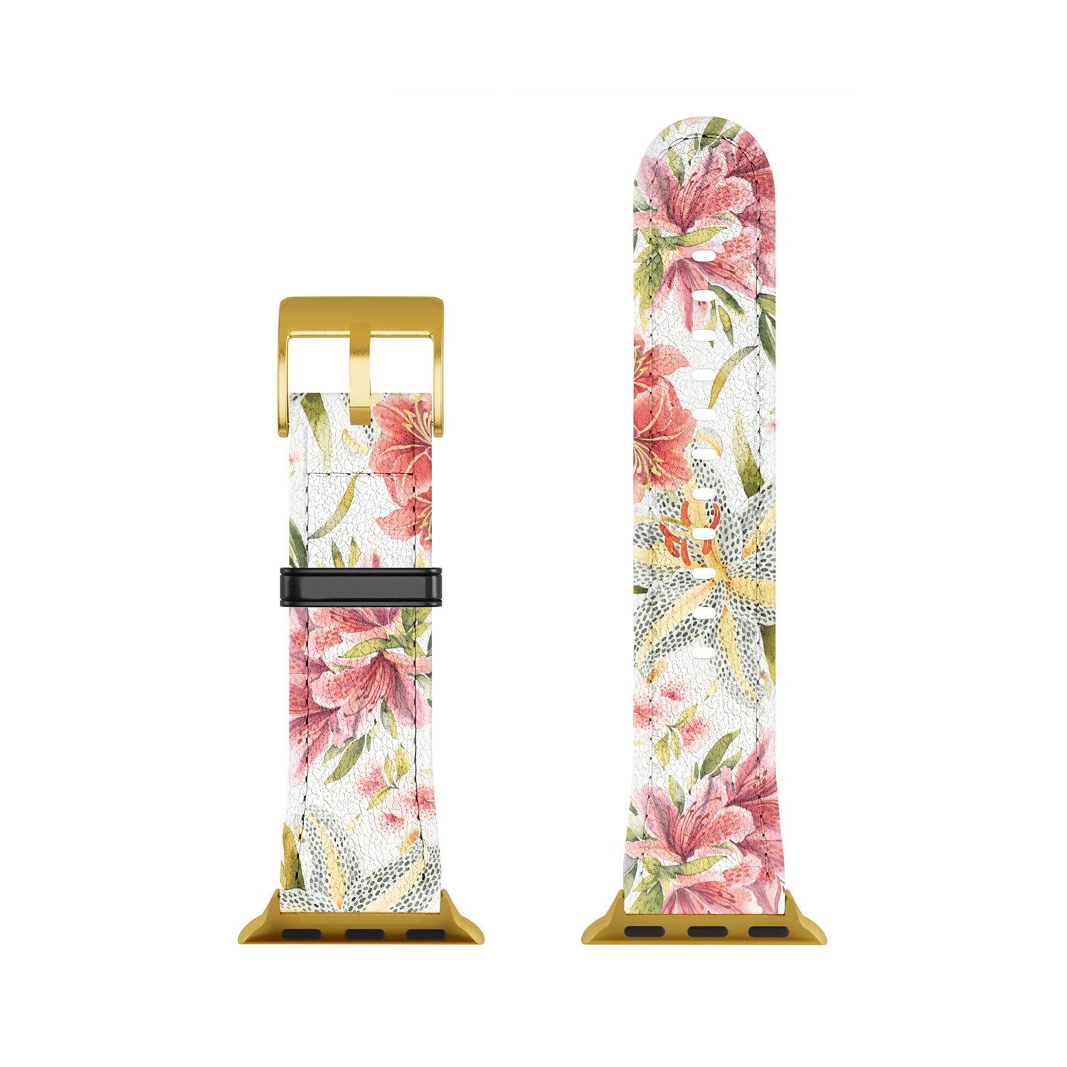 Ninola Design Botanic Retreat Lily Lush Floral Orange Green Apple Watch Band