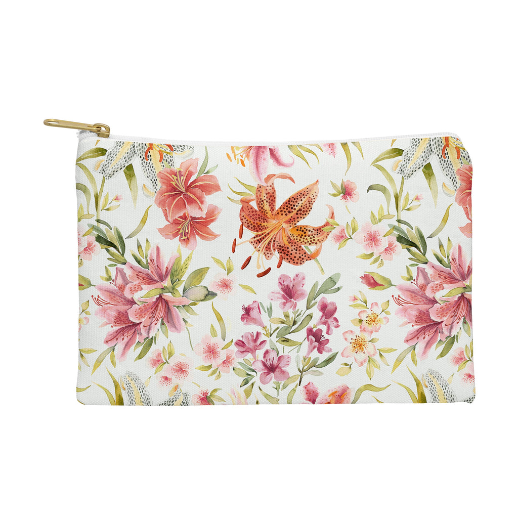 Ninola Design Botanic Retreat Lily Lush Floral Orange Green Pouch