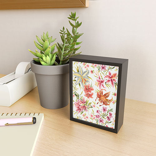 Ninola Design Botanic Retreat Lily Lush Floral Orange Green Framed Mini Art Print