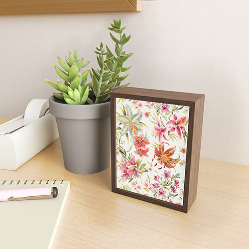 Ninola Design Botanic Retreat Lily Lush Floral Orange Green Framed Mini Art Print