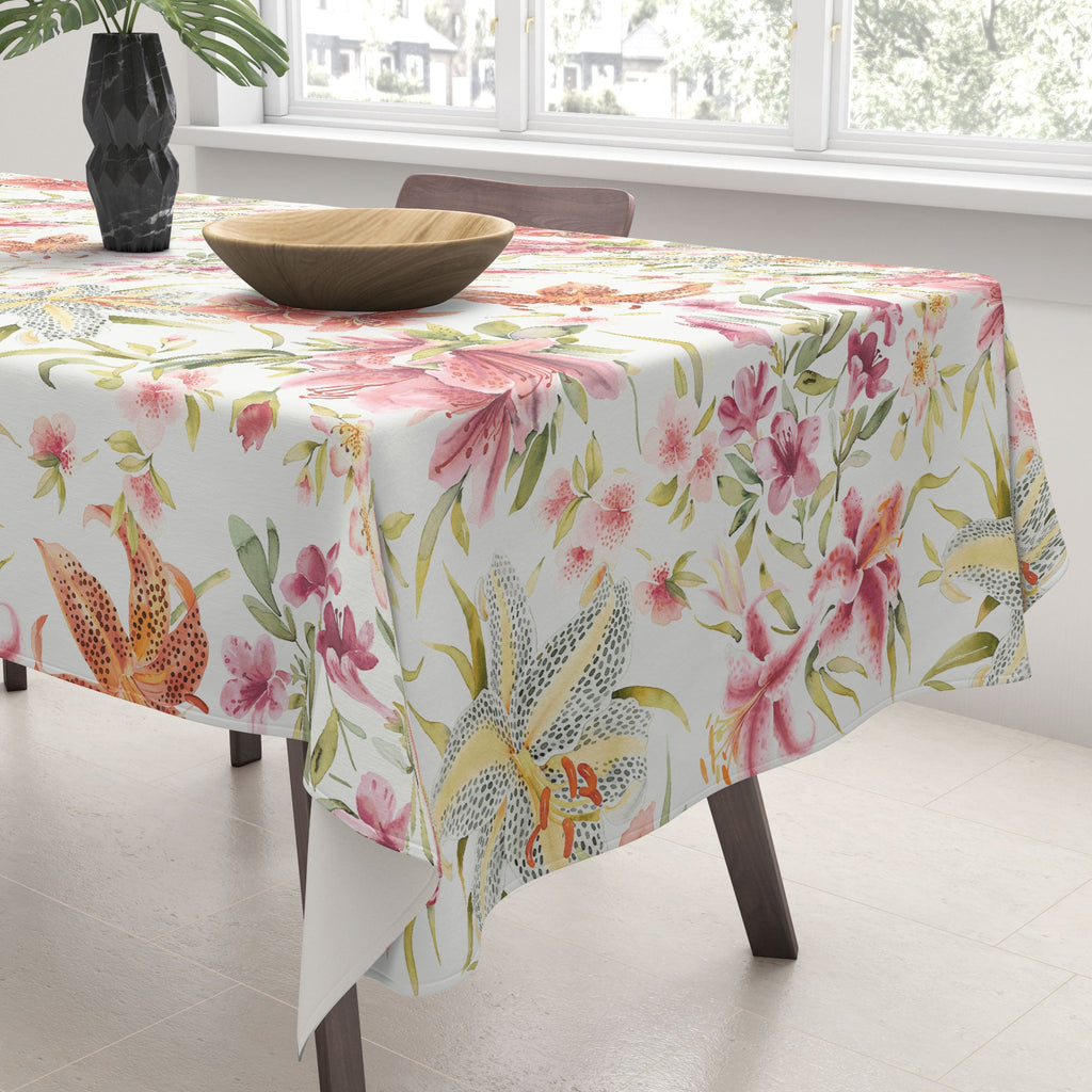 Ninola Design Botanic Retreat Lily Lush Floral Orange Green Tablecloth