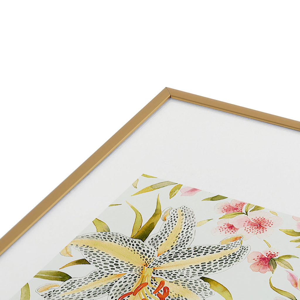 Ninola Design Botanic Retreat Lily Lush Floral Orange Green Metal Framed Art Print