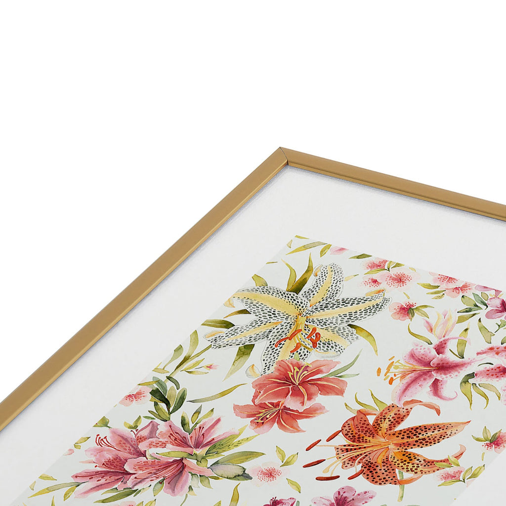 Ninola Design Botanic Retreat Lily Lush Floral Orange Green Metal Framed Art Print